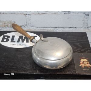 VINTAGE‎ STIEFF PEWTER ATC SILENT BUTLER #P20-11 WOODEN HANDLE CRUMB CATCHERPre